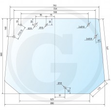 STEKLO KABINE ZADAJ FENDT 250V PROZORNO