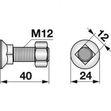 VIJAK LEMEŽA M12x40, 10.9