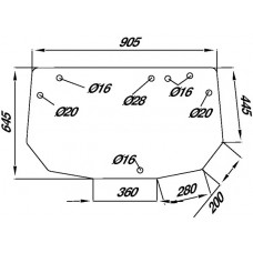 STEKLO KABINE FENDT 280 zadaj PROZORNA