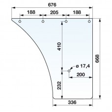 STEKLO KABINE FENDT VRATA SPODAJ L ali D