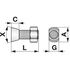 VIJAK LEMEŽA M12x50 12.9 OVALNI