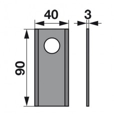 NOŽ KOSILNICE FAHR RAVNI 90mm, fi=19