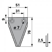NOŽ KOSE BCS GREBEN EUROPA FI-7mm