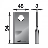 NOŽ KOSILNICE MORTL T67 FI=23 D / L
