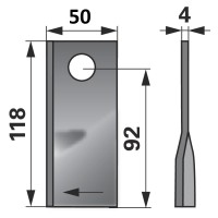 NOŽ KOSILNICE KRONE L=118 FI=19 L // D
