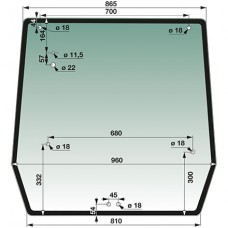 STEKLO KABINE ZADAJ NH TD60-90D CASE JX