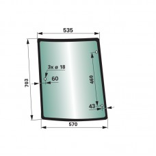 STEKLO KABINE BOČNO levo NH original