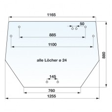 STEKLO KABINE ZADNJE SLH DEUTZ -prozorno