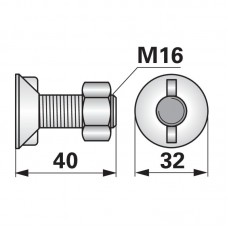 VIJAK LEMEŽA M16x40  2-roba