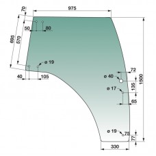 STEKLO KABINE LANDINI vrata DESNA origin