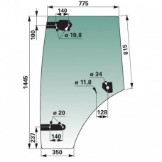 STEKLO KABINE VRATA RENAULT CLAAS - levo