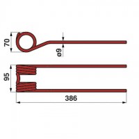 KRAK VZMETNI PAJEK FELLA Rdeči, šir=95mm
