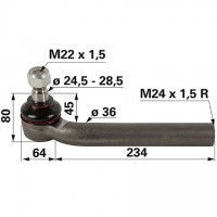 KONČNIK VOLANA JOHN DEERE M24x1,5 - levi