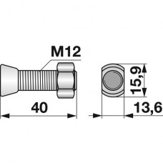 VIJAK LEMEŽA M12x40 12.9 ZA ŠPICO 22501