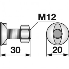 VIJAK LEMEŽA M12x30 8.8, 2-ROBA