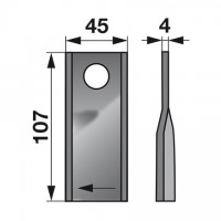 NOŽ KOSILNICE KUHN FI=18,2mm L=107 L/D NOŽ KOSILNICE KUHN FI=18,2mm L=107 L/D