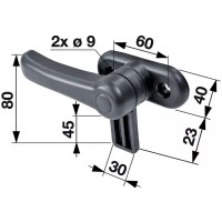 ROČICA ZAPIRALO STEKLA KABINE PVC desna