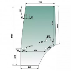 STEKLO KABINE VRATA leva  - SLH Deutz
