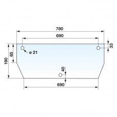 STEKLO KABINE MF390 ZADNJE - spodnje!