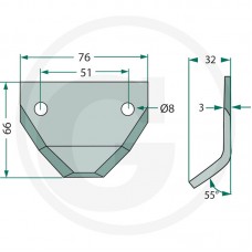 NOŽ FREZE KRMILNI VOZ HIMEL KRIVI