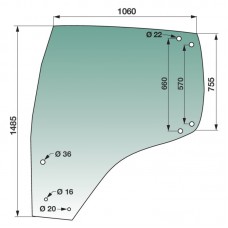 STEKLO KABINE NH CASE VRATA LEVA origina