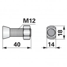 VIJAK LEMEŽA M12X40, 12.9