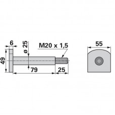 VIJAK KLADIVA V&N M20x104mm