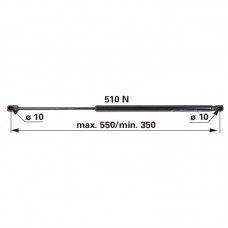 AMORTIZER STEKLA JD L=550 510N Stabilus
