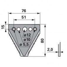Nož nazobčan Rapid 5 lukenj - 25 KOM