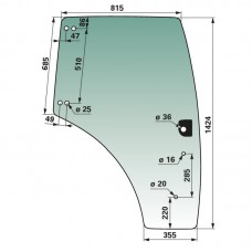 STEKLO KABINE CASE NH VRATA desna ORIGIN