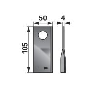 NOŽ KOSILNICE KUHN 105x50x4 FI=20,5 LEVI