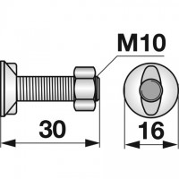 VIJAK lemeža M10x30 2-ROBI KVERNELAND