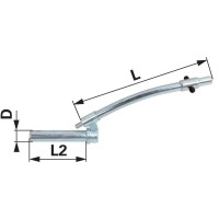 SORNIK PRIKLOPA UPOGNJEN L-560mm FI-31mm