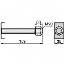 VIJAK KLADIVA MULČAR M20x160mm WILIBALD