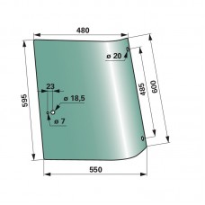 STEKLO KABINE BOČNO LEVO FENDT