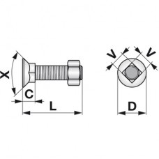 VIJAK LEMEŽA M12x60 12.9 ; 4-kotni