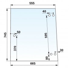 STEKLO KABINE FENDT bočno ORIGINAL