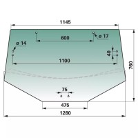 STEKLO KABINE JOHN DEERE zadaj