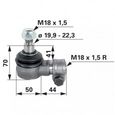 KONČNIK ZGLOB VOLANA MF M18x1.5mm K=19mm