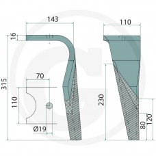 NOŽ VRTAVKASTE BRANE KUHN FAST FIT2 ojač