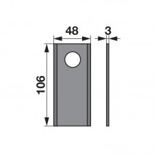 NOŽ KOSILNICA 106x48x3 L=21 RAVNI