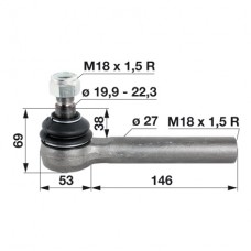 KONČNIK VOLANA notr. desni M18x1,5 CNH KONČNIK VOLANA notr. desni M18x1,5 CNH