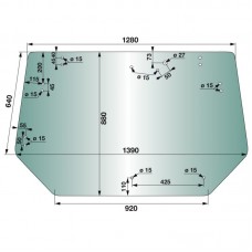 STEKLO KABINE ZADNJE VALTRA 6300 6400