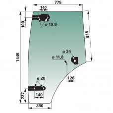 STEKLO KABINE CLAAS RENAULT Vrata LEVA