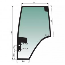 STEKLO KABINE FENDT VRATA leva ZELENO