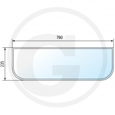 STEKLO KABINE ZADNJE SPODAJ FENDT 818
