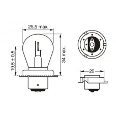 ŽARNICA 6V 15W S3 P26S MOPED