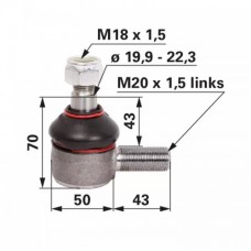 KONČNIK VOLANA navoj levi M20x1.5mm K20